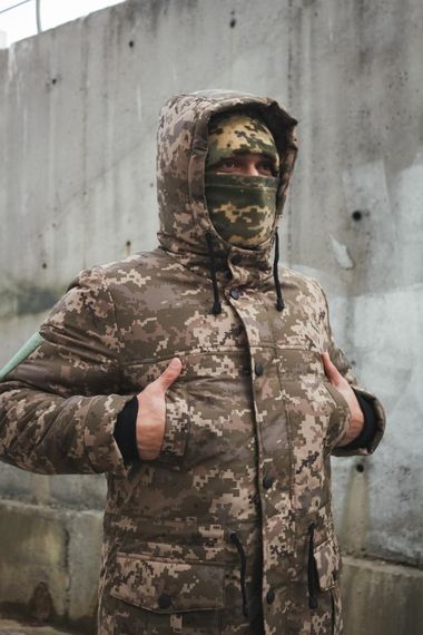 Комплект парка зимова піксель + теплі штани з софтшелу Peak піксель. Бафф піксель у подарунок! | Зображення 7