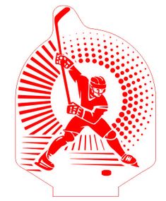 Акриловий світильник-нічник Хокей червоний tty-n001481