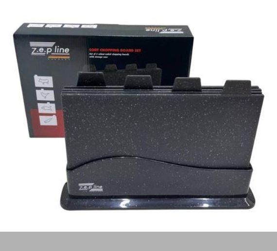 Кухонний набір дощок 5 предметів із підставкою чорний Zepline ZP-00220 (47616-ZP-00220_518)