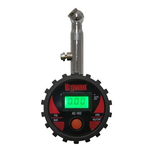 Манометр Штурмовик/AC-102/LCD дисплей/LED лiхтар/psi-bar-кg/см2-kpa/0~10 | Зображення 1
