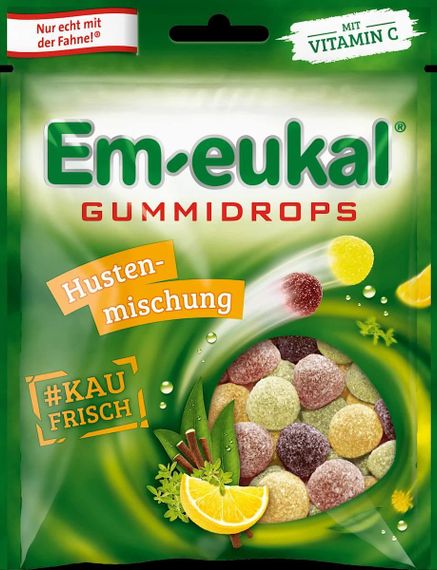 Em-eukal Gummidrops Hustenmischung – Льодяники від кашлю з натуральними екстрактами та вітаміном C, 90 г., Німеччина