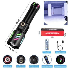 Ліхтар NIGHT VISION FLUORESCENCE 1143-WHITE LASER LED PM10-TG, 1x18650, power bank, ЗУ Type-C, zoom