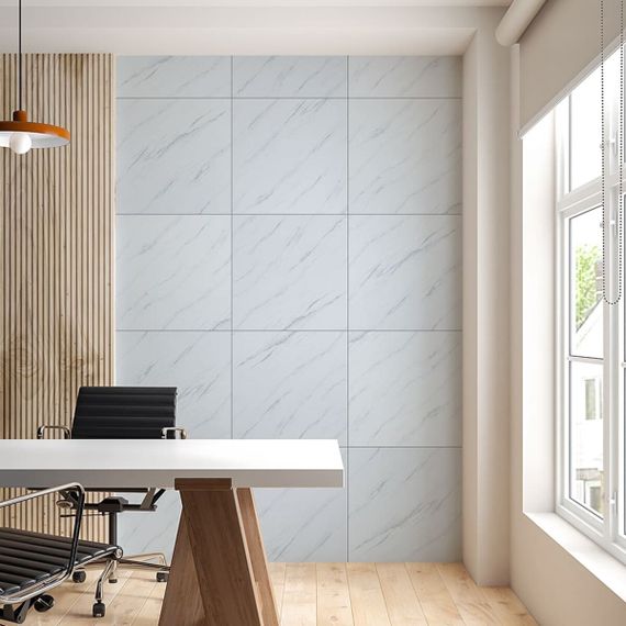 Декоративна ПВХ плита 600х600х3мм Білий грецький мармур (S) SW-00001623 | Зображення 5