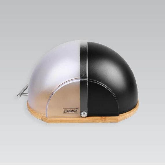 Хлібниця дерев'яна Maestro MR-1678-BLACK чорна з пластиковою кришкою | Зображення 3