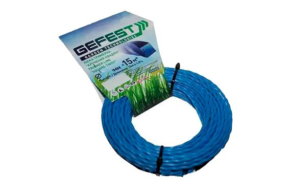 Леска для триммера Gefest - 3,0мм x 15м квадрат крученый (GSQT3,0)