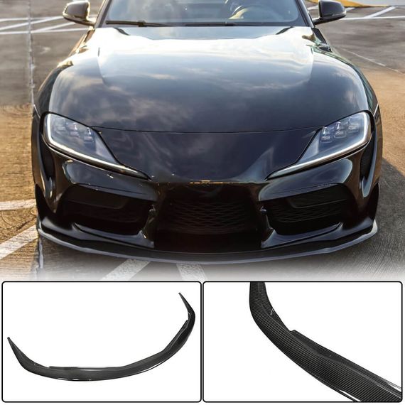 Накладка на передній бампер Lip V1 (Карбон) для Toyota Supra 2019- рр | Зображення 1