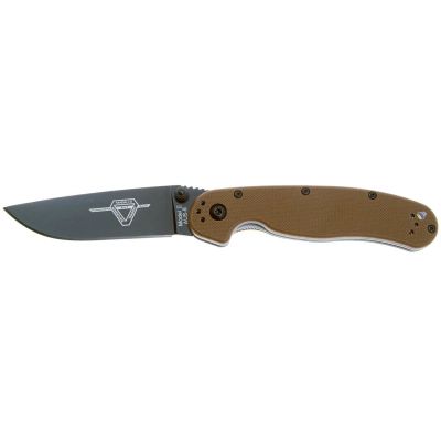 Нож Ontario Knife RAT II AUS-8 Coyote Brown, Black Blade (ON8861CB)