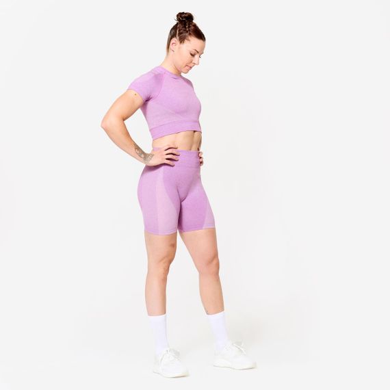 Шорти жіночі для фітнесу безшовні рожеві - M | Зображення 1