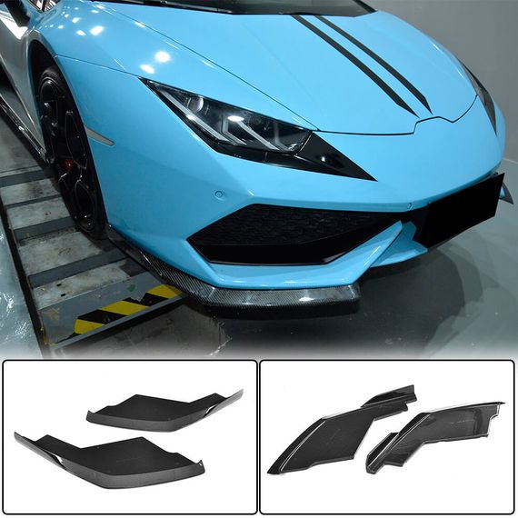 Накладки на передній бампер Flap V1 (Карбон) для Lamborghini Huracan 2014- рр | Зображення 5