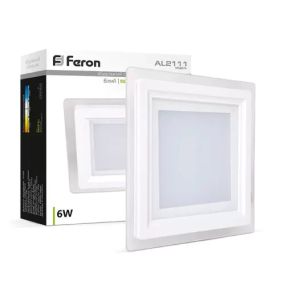 Вбудований квадратний світильник Feron AL2111 6W білий