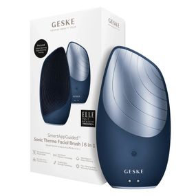 Електронна звукова термо щітка для обличчя GESKE Sonic Thermo Facial Brush 6в1 gray, Синій