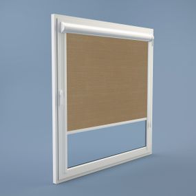 Рулонная штора Rolets Лён 2-881-950 95x170 см закрытого типа Темно-бежевая