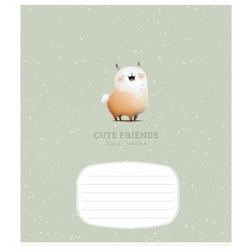 Зошит учнівський "Cute friends" 012-3292K-2 в клітинку, 12 аркушів