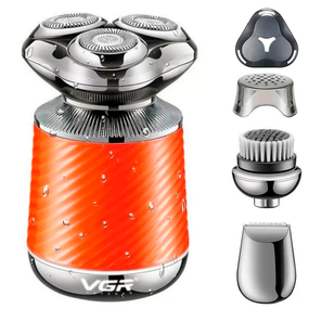 Электробритва VGR 3 в 1 V-391 ORANGE, 3 насадки, IPX7, индикатор заряда батареи