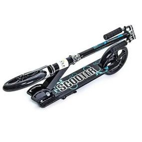 Самокат двухколесный складной колеса 20см Scooter Черный