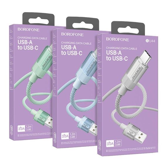 Кабель USB Borofone BU44 Sincero Type-C 3A 1.2m Колір Блакитний | Зображення 1
