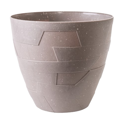 Вазон Керамо зі вставкою 24,5*22см капучіно бетон Алеана | Зображення 1