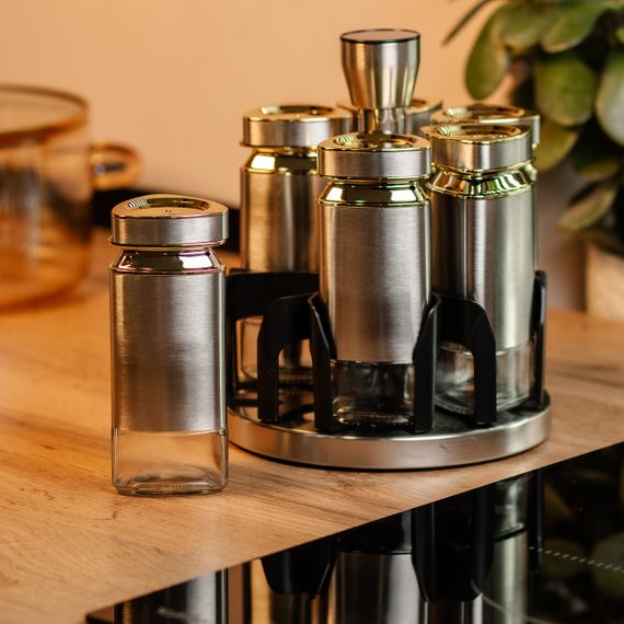 Набор емкостей для специй на подставке 6 баночек по 120 мл HP1326 | Зображення 5