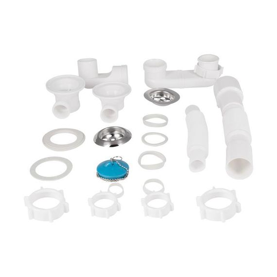 Сифон для ванны Lidz LSW05 выпуск 70 мм, плоский, без ревизии, с пробкой на цепи (выход гофра 40/50мм) | Зображення 2