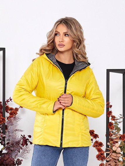 Куртка двостороння, арт.185, сірий / жовтий | Зображення 3