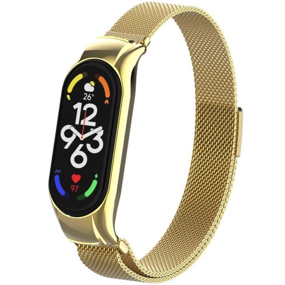 Ремінець Milanese Loop Design для Xiaomi Mi Band 7 Gold