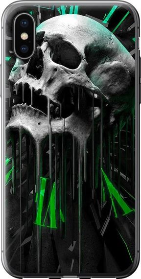 Чехол на iPhone X Череп-часы "4100u-1050-17620"