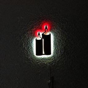 Панно декоративне картина на стіну Свічка LED підсвітка 140х285 acr-p000261