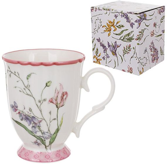 Кухоль порцеляновий "Wisteria Garden" 380мл, чайна чашка, рожева | Зображення 1
