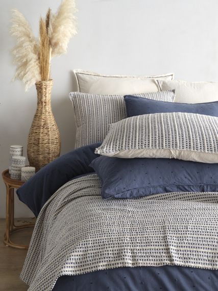 Покрывало с наволочками Limasso 240×260 см. Azure Indigo | Зображення 1