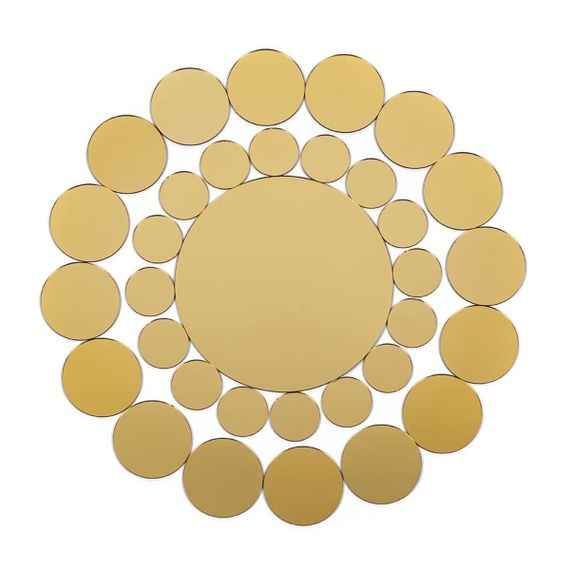 Дзеркальний декор акриловий самоклеючий золото,33шт (D) SW-00002499