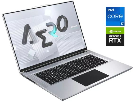 Игровой ноутбук Б-класс Gigabyte Aero 16 XE5 / 16" (3840x2400) OLED / Intel Core i7-12700H (14 (20) ядер по 3.5 - 4.7 GHz) / 16 GB DDR5 / 256 GB SSD+256 GB SSD / nVidia GeForce RTX 3070 Ti, 8 GB GDDR6, 256-bit / WebCam б/у