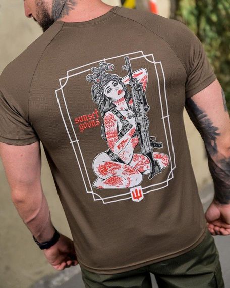 Тактична потоотводна футболка Sunset олива ПП7686 | Зображення 3