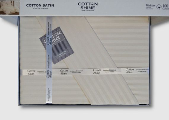 Постільна білизна Cotton Shine Stripe Satin 200х220 Stone | Зображення 2