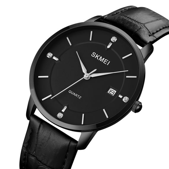 Skmei 1801LBKBK Black-Black Leather | Зображення 1