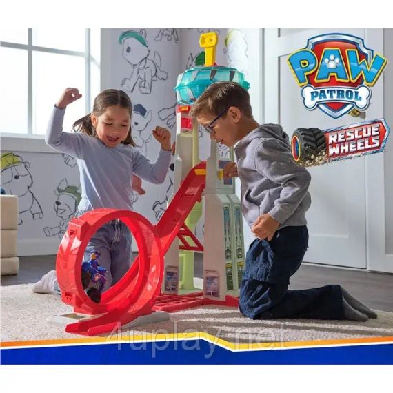Набор Щенячий патруль Мегаспасательная станция с треком Мега колеса Оригинал Paw Patrol Rescue Wheels Tower HQ | Зображення 3