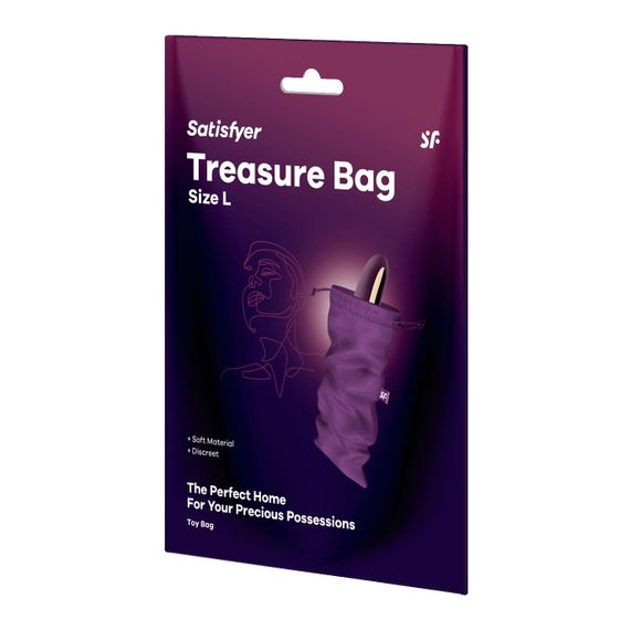 Мешочек для секс-игрушек Satisfyer Treasure Bag L, фиолетовый, на шнурке | Зображення 2