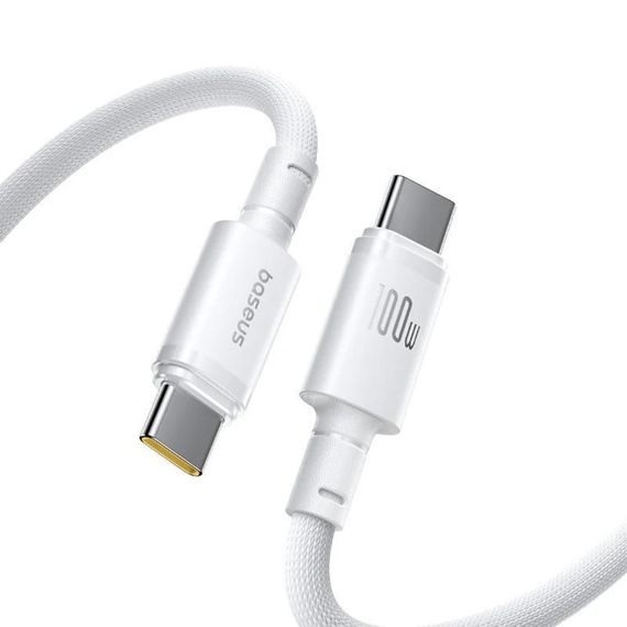 Дата кабель Baseus New Braided Type-C to Type-C 100W (2m) (E0426V) Moon White