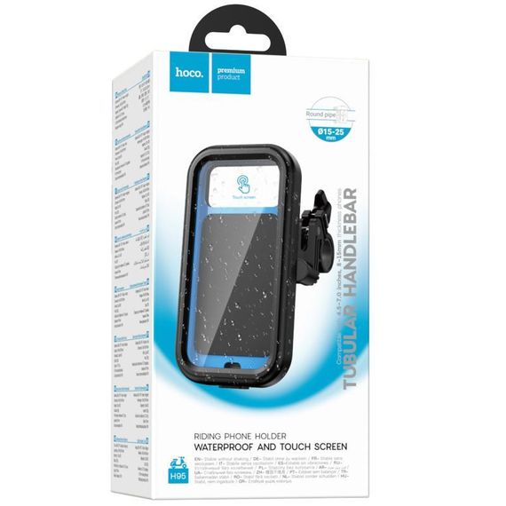 Вело- Мото- тримач Hoco H95 Bendito waterproof Black | Зображення 1