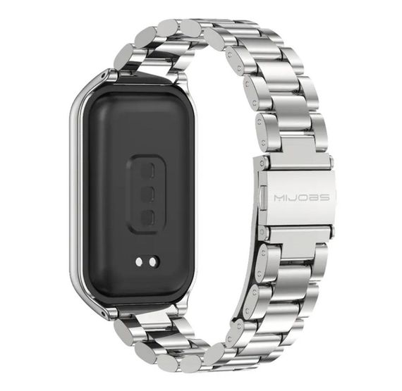 Металевий ремінець Mijobs для фітнес браслета Xiaomi Mi Smart Band 8 Active - Silver | Зображення 2