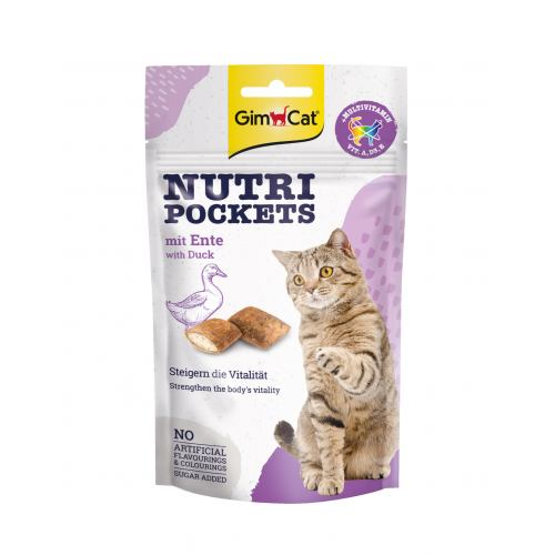 Витаминные лакомства GimCat Nutri Pockets для котов, Утка+Мультивитамин 60 г