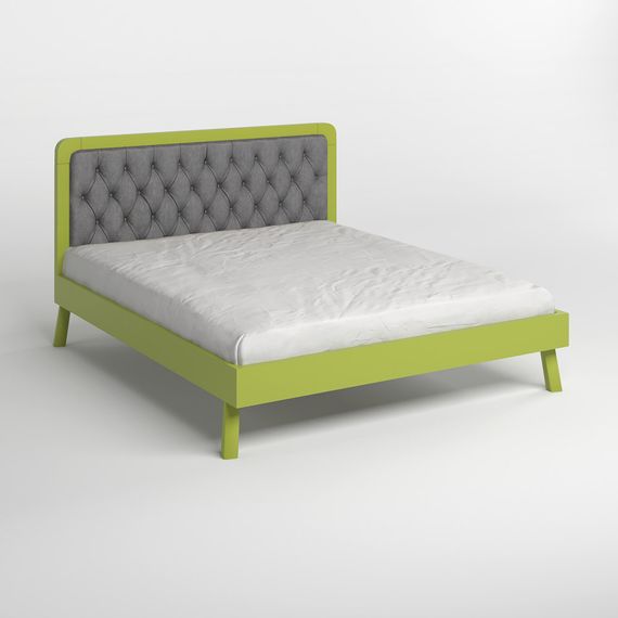 Двоспальне дерев&#039;яне ліжко Mebigrand Токіо Лайм (S3050G70Y)/Аляска 93 (Сірий) 180х200 см (MBG-4759) | Зображення 1