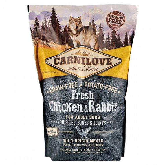 Корм сухий Carnilove Fresh Chicken and Rabbit for Adult dogs для дорослих собак усіх порід з куркою та кроликом 1,5 кг | Зображення 2