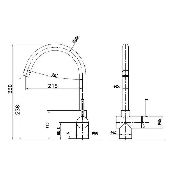 Кухонний змішувач Fabiano FKM 39 SS Inox 8232.401.0192 | Зображення 1