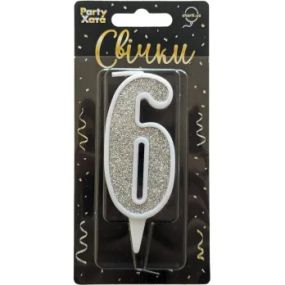 Свічка-цифра 6 Party Хата 1502-5825 Срібний shop (4823118903812)