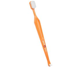 Зубна щітка середньої жорсткості paro® toothbrush M39 з монопучковою насадкою в поліетиленовій упаковці, помаранчева