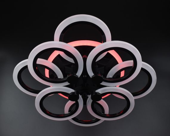 Люстра світлодіодна стельова LED світильник для квартири на стелю лед з пультом 26144 Чорний 11х45х54 см. | Зображення 5