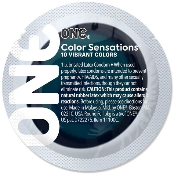 Презерватив ONE Color Sensations ONE is the corner pocket, 1 шт, чорний, гладенький, зі змазкою | Зображення 1