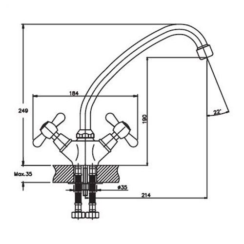 Змішувач для кухні Haiba DOMINOX 271 HB0077 | Зображення 1