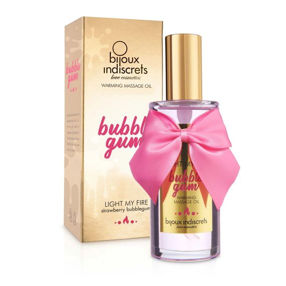 Розігрівальна олія Bijoux Indiscrets Light my Fire – Strawberry Bubblegum (100 мл) | Зображення 1