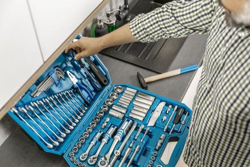 Набір інструментів 1/2", 1/4", 3, 8", HT1R439 уп 131 шт Hoegert | Зображення 2